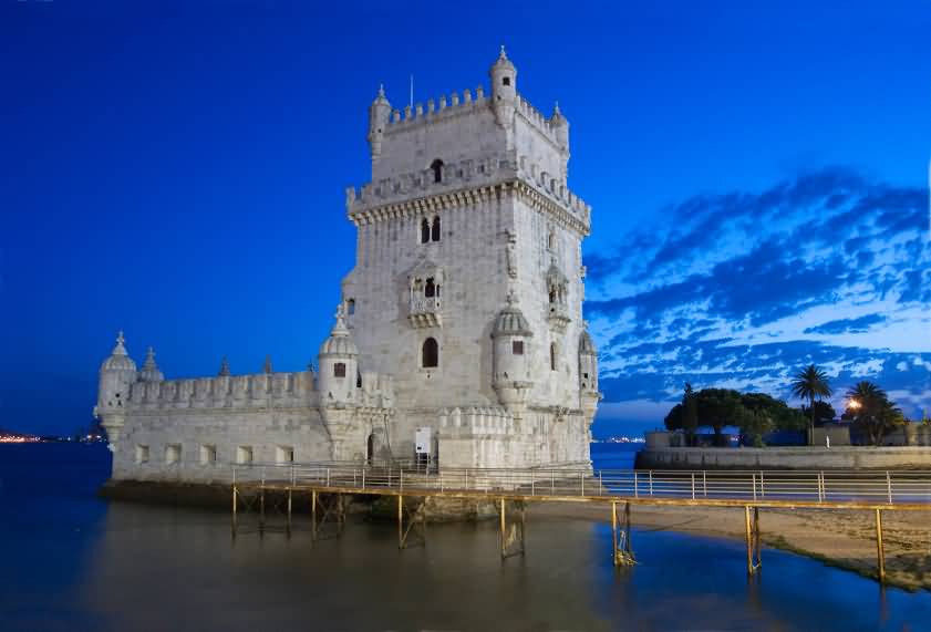 Night View Of Belem Tower