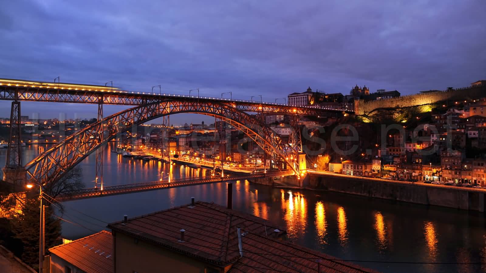 Night View Of Dom Luis Bridge