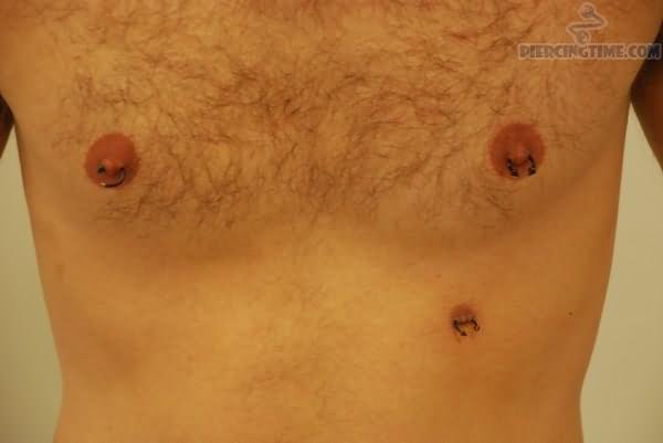 Nipple Piercings And Third Nipple Piercing With Circular Rings