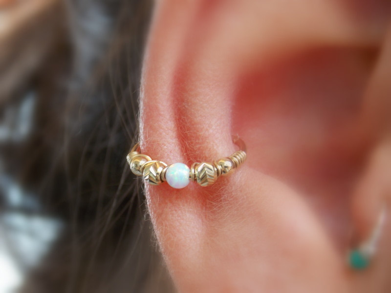 Outer Conch Piercing With Hoop Earring