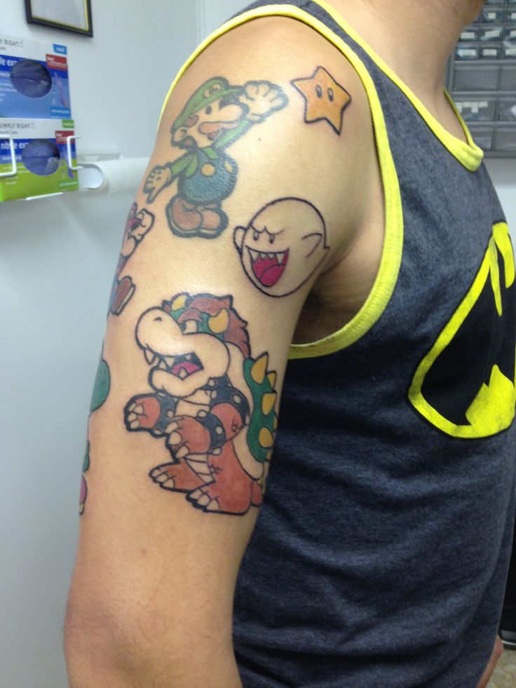 Paper Mario Half Sleeve Tattoo For Men