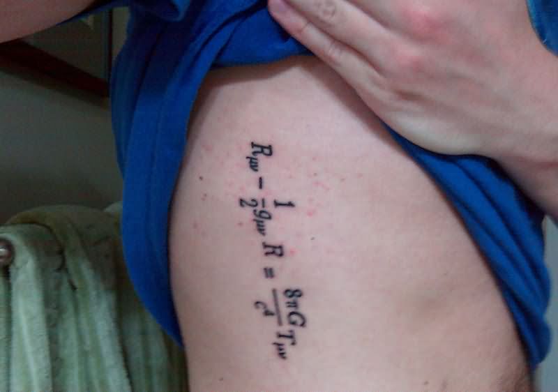 Physics Equation Tattoo On Side Rib