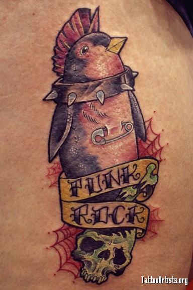 Punk Rock Penguin Tattoo