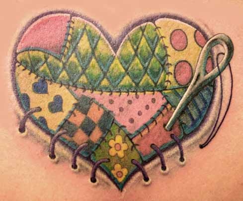 Quilted Heart Tattoo