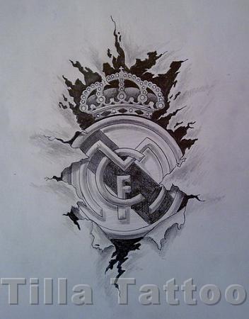 Real Madrid Ripped Skin Tattoo Design