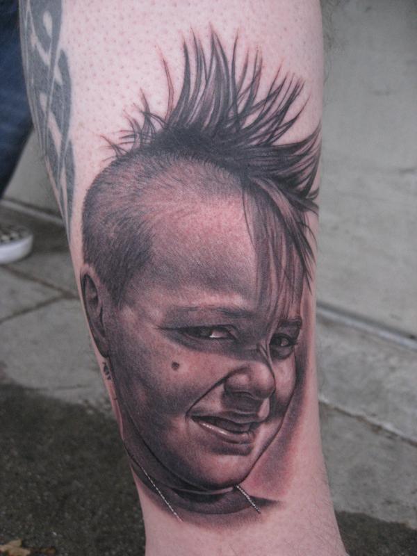 Realistic Punk Boy Portrait Tattoo