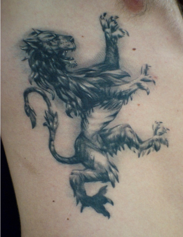 Realistic Scottish Lion Tattoo