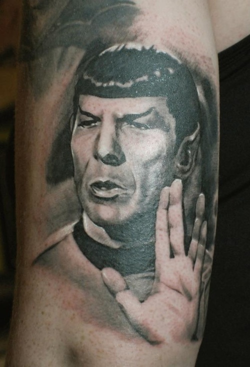 Realistic Spock Star Trek Tattoo