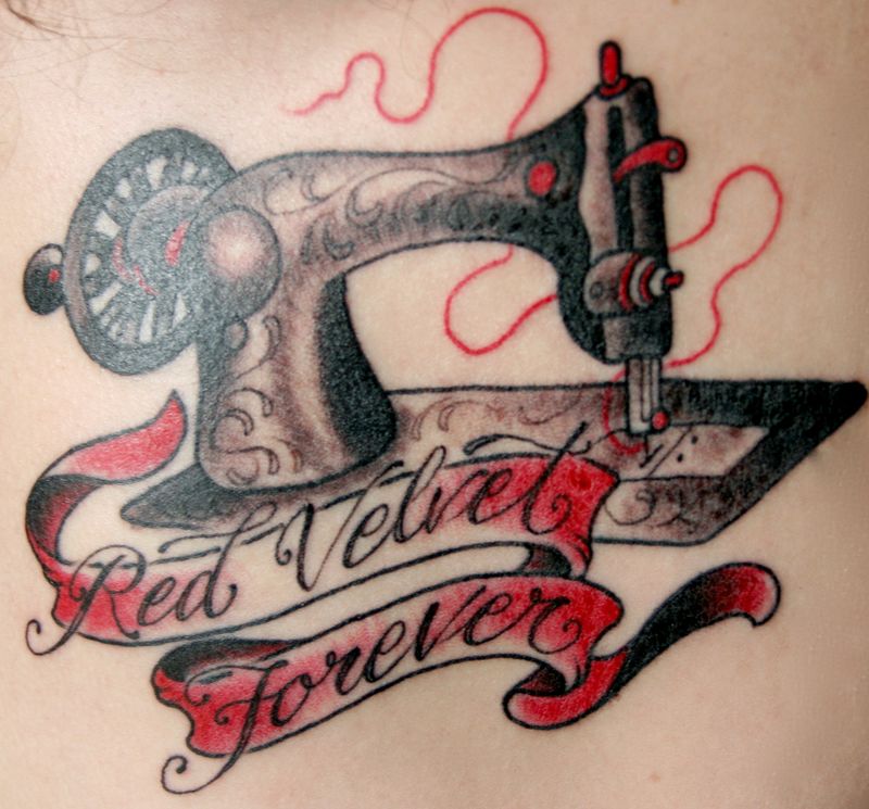 Red Velvet Forever Sewing Tattoo
