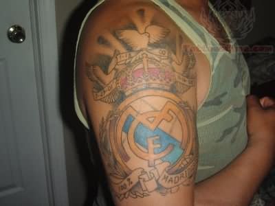 Right Half Sleeve Real Madrid CF Logo Tattoo