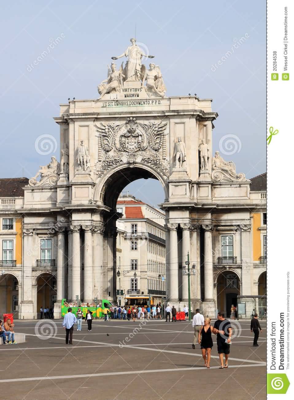 Rua Augusta Arch At Palace Square In Lisbon