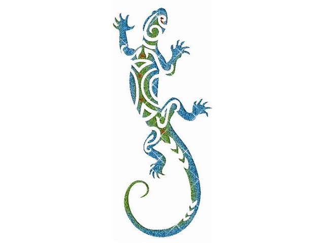 Salamander Glitter Tattoo Design