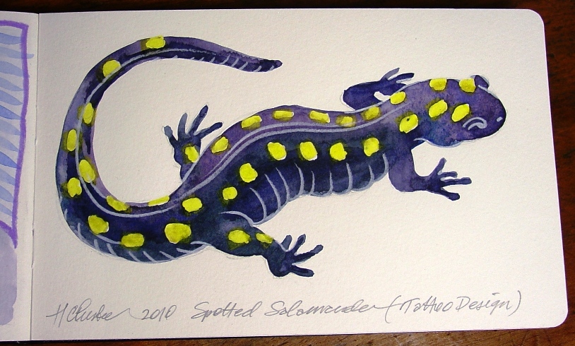 Salamander Lizard Tattoo Design