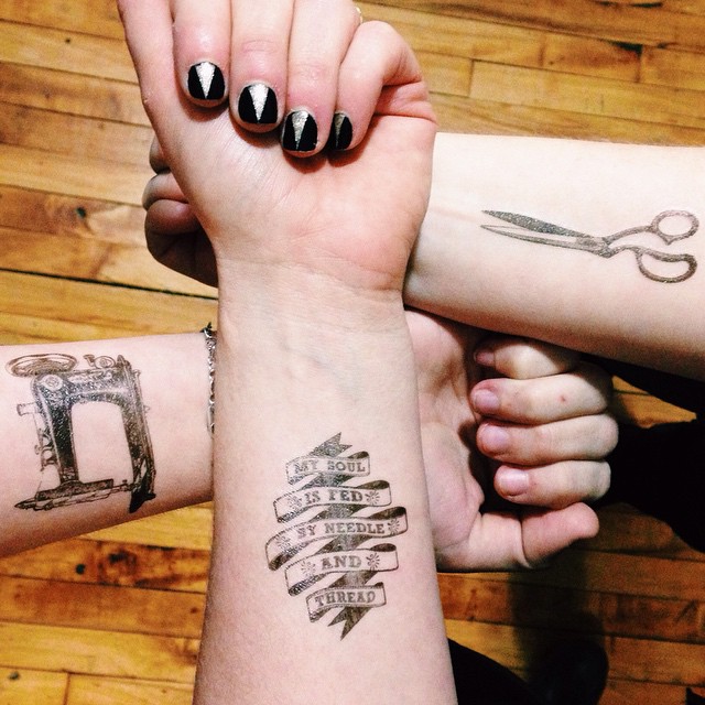 Sewing Theme Tattoos On Wrists