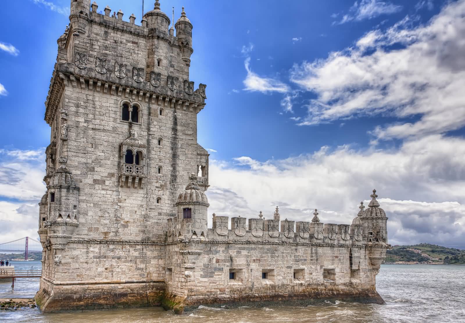 Side View OF Belem Tower From Below