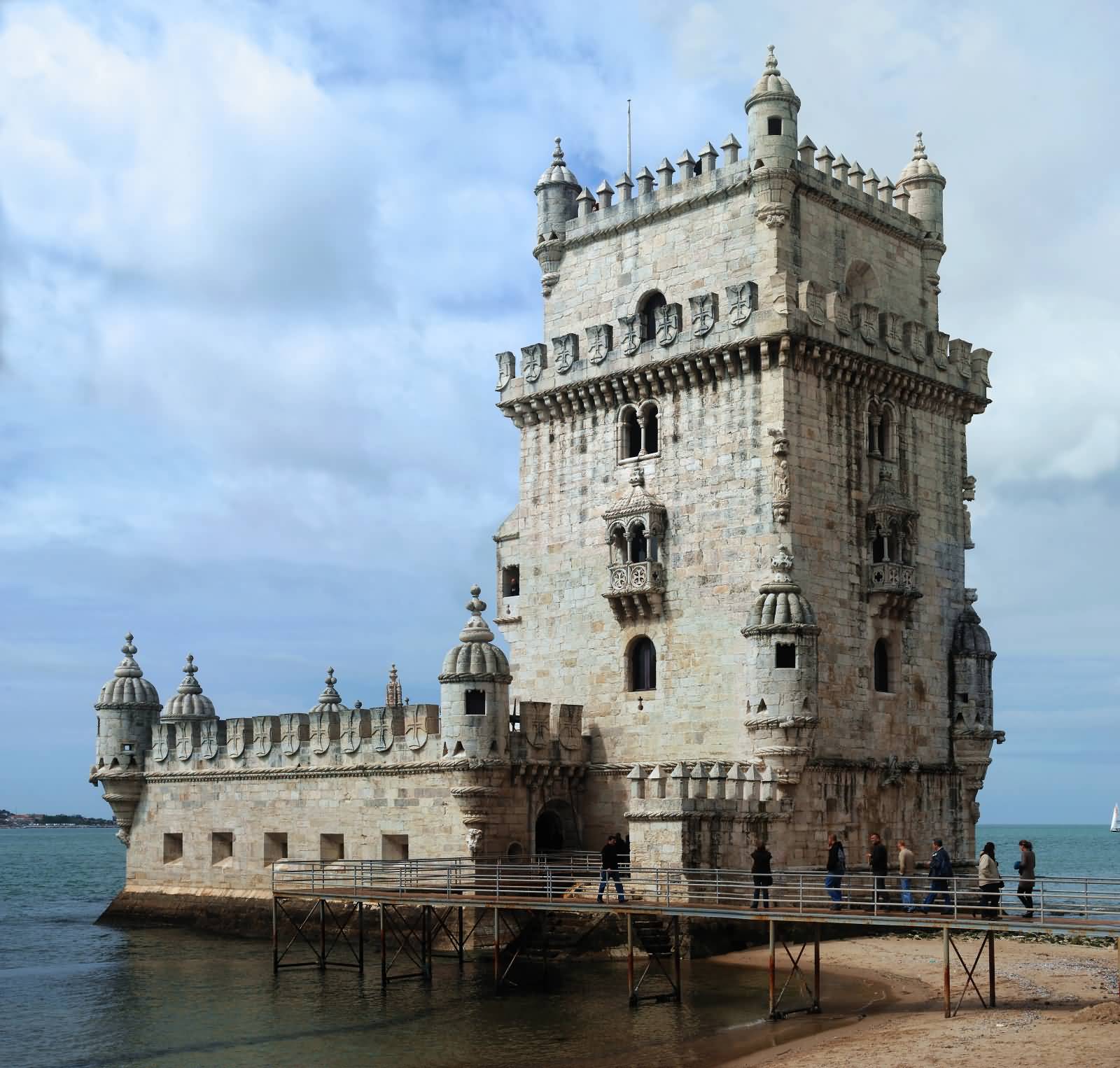 Side View Of Belem Tower In Portugal