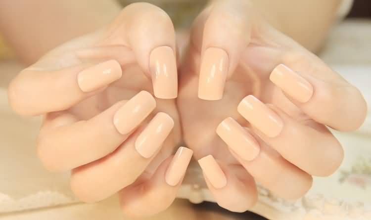 Simple And Beautiful Beige Nail Art