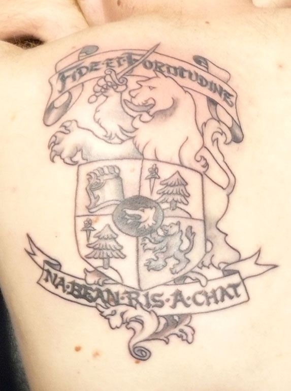Simple Scottish Shaw Family Crest Tattoo