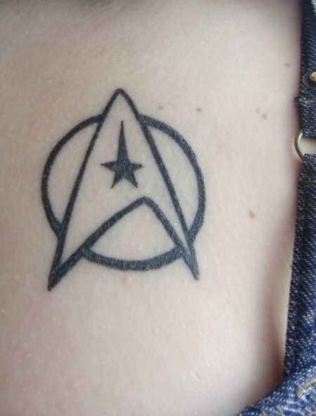 Simple Star Trek Insgnia Tattoo For Girls