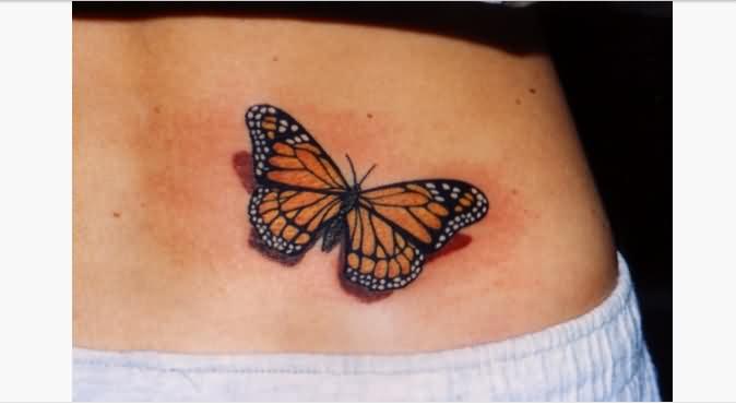 Small Monarch Butterfly Tattoo For Women