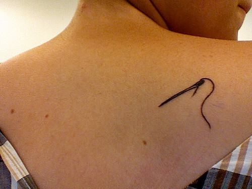 Small Sewing Needle Tattoo By Mallory