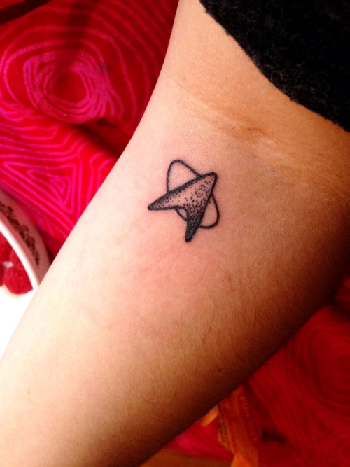 Small Star Trek Emblem Tattoo On Forearm