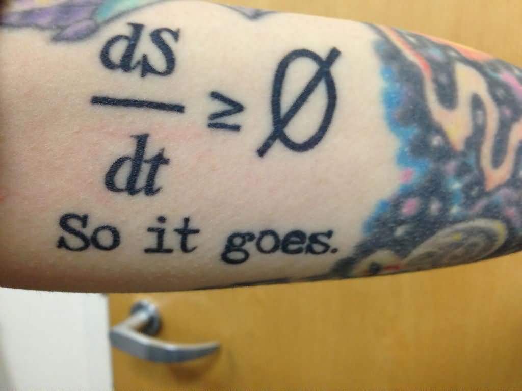 So It Goes Physics Tattoo On Arm