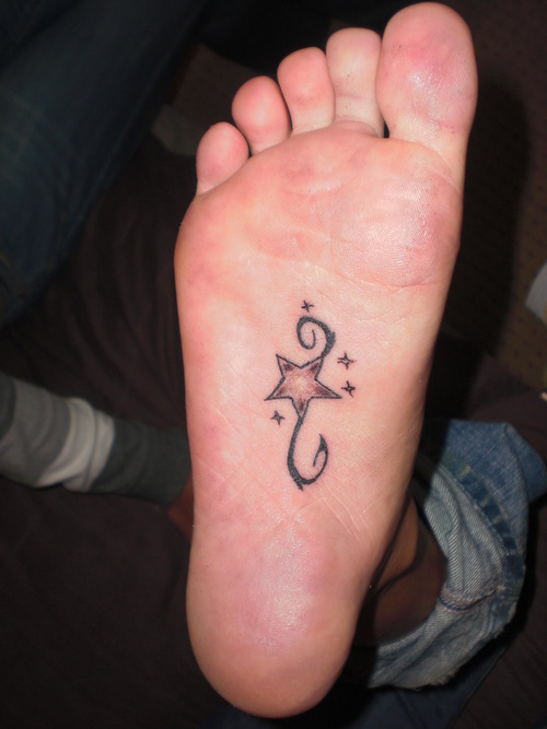 Star Symbol Tattoo On Sole Of Foot Tattoo