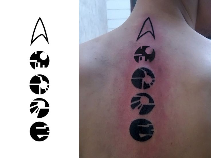 Star Trek Insignia Borg Designation Tattoo On Upper Back By Medhiv