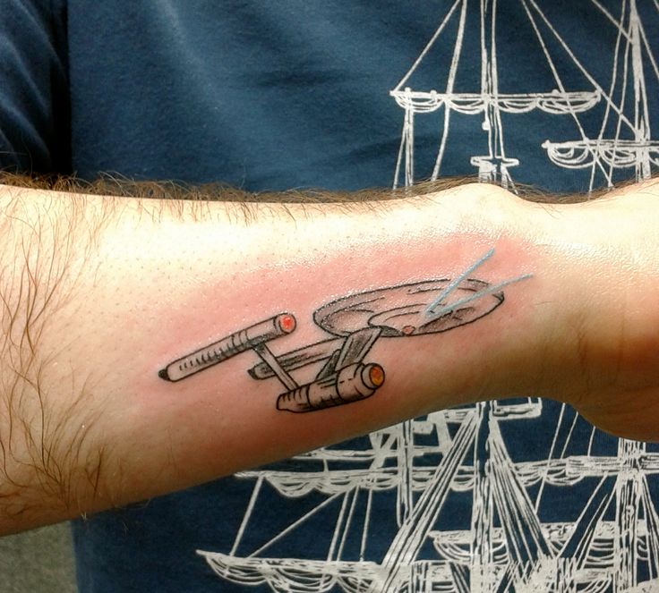 Star Trek Ship Tattoo On Wrist