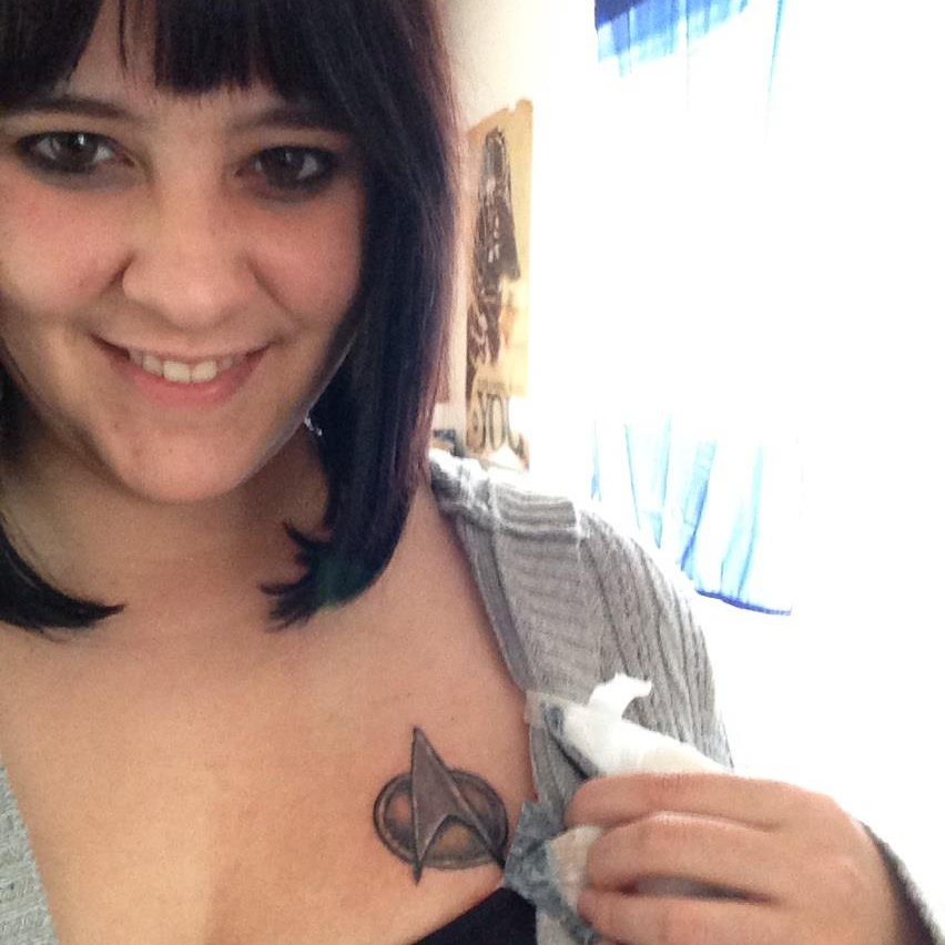 Star Trek Women Chest Tattoo