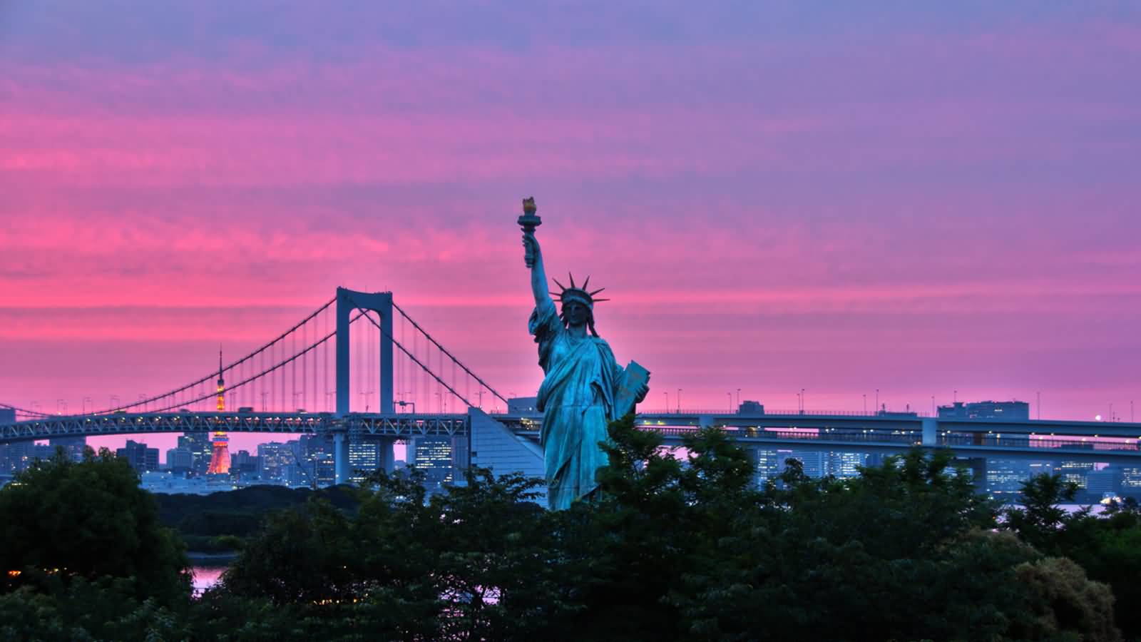 Statue Of Liberty At Dusk