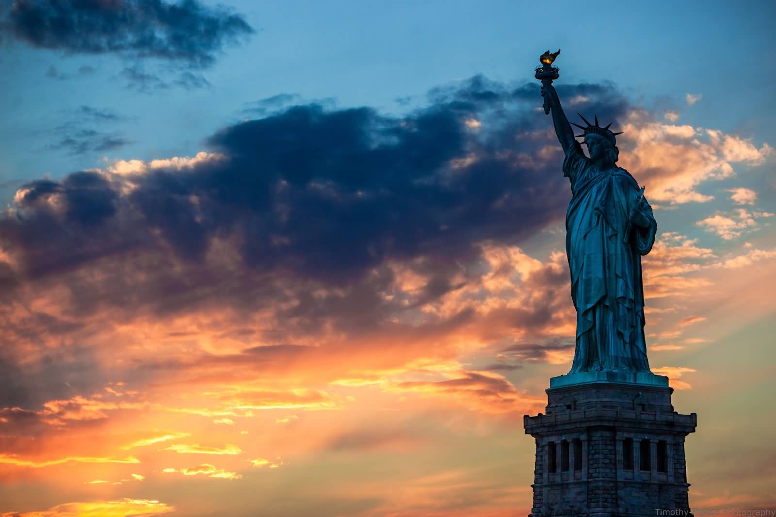 Statue Of Liberty At Sunrise