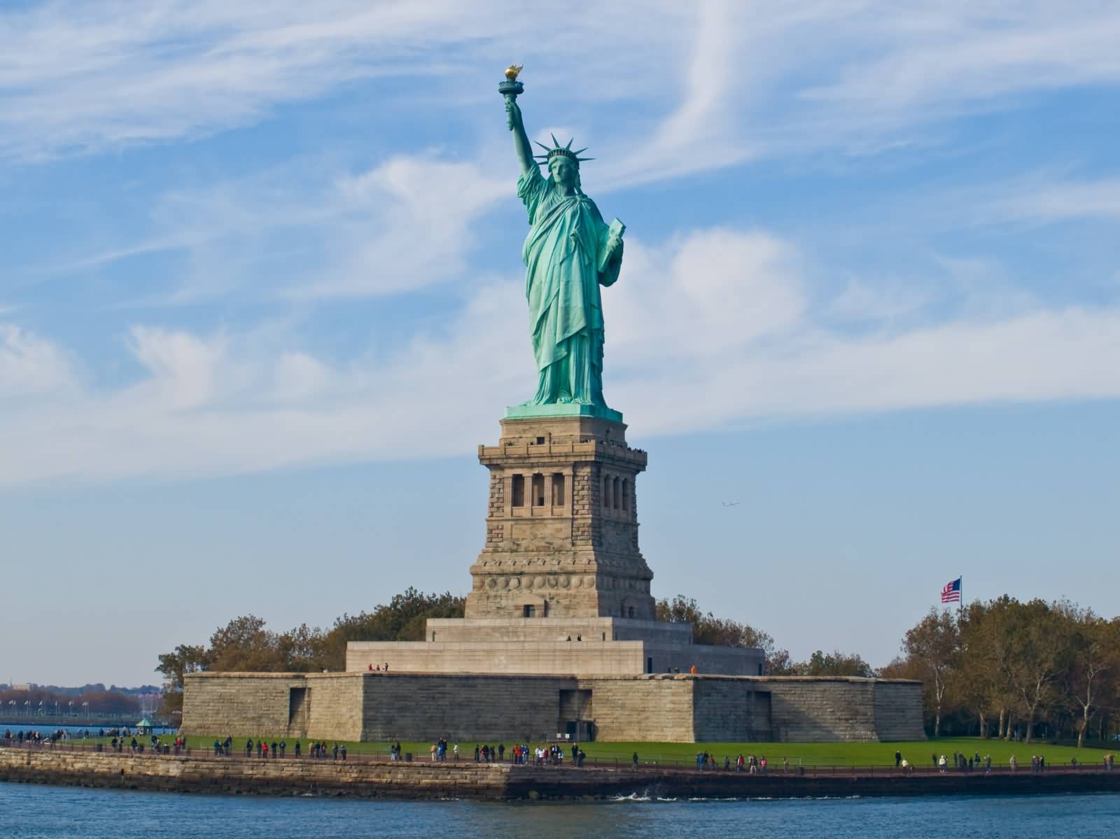 Statue of Liberty On The Bank Of Hudson River