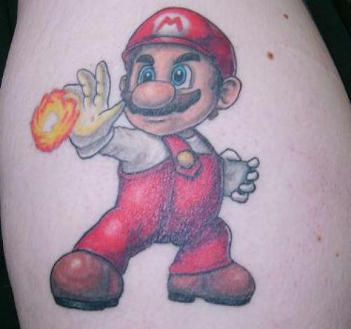 Super Mario Firing Tattoo