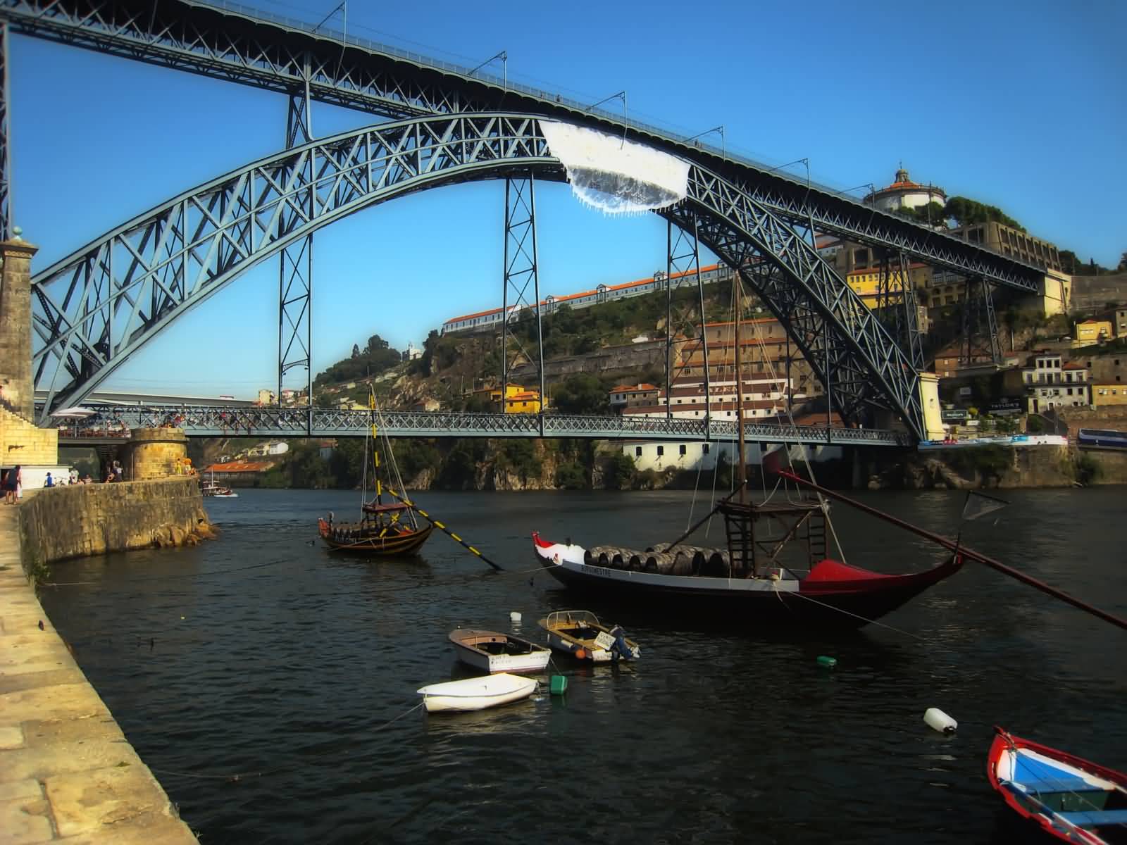 The Dom Luis Bridge In Porto View From Below