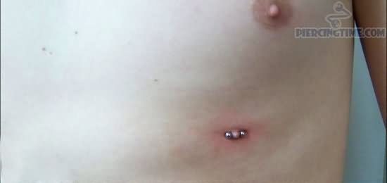 Third Nipple Piercing With Small Barbell