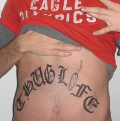 Thug Life Words Tattoo For Men