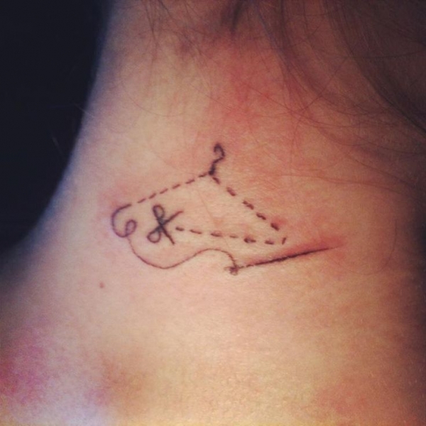 Tiny Sewing Hanger Tattoo