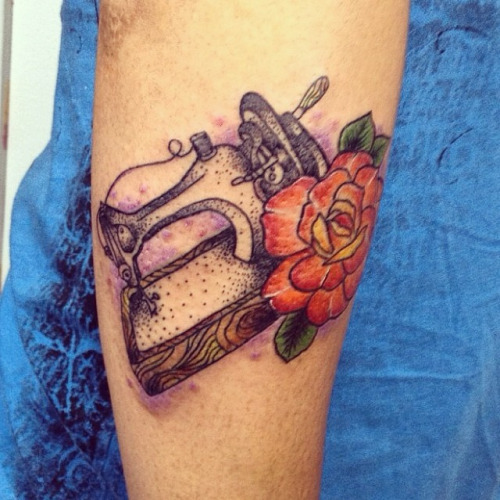 Traditional Sewing Machine Tattoo On Arm Sleeve By Jiwly