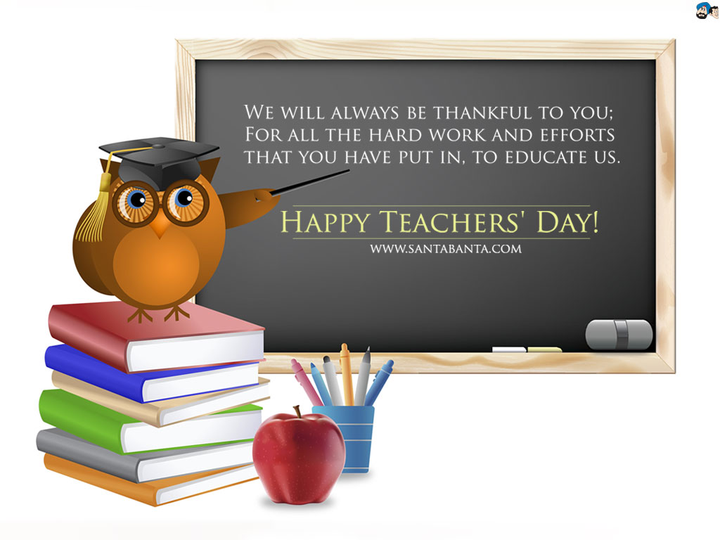 We Will Always Be Thankful To You Happy Teachers Day Owl Teacher Clipart