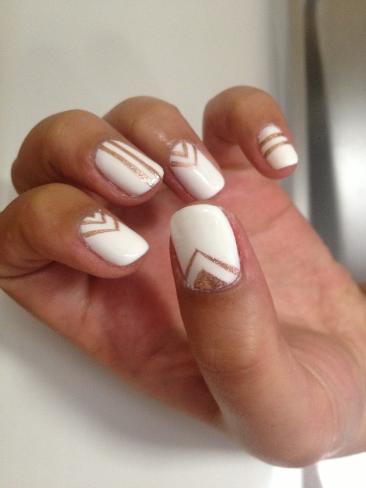 Nude Abstract Nail Design white Glitter Lines Design - Etsy