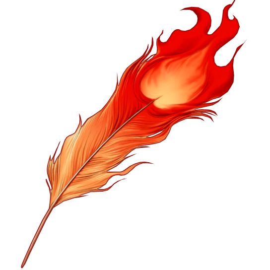 Yellow Feather Flaming Tattoo Design