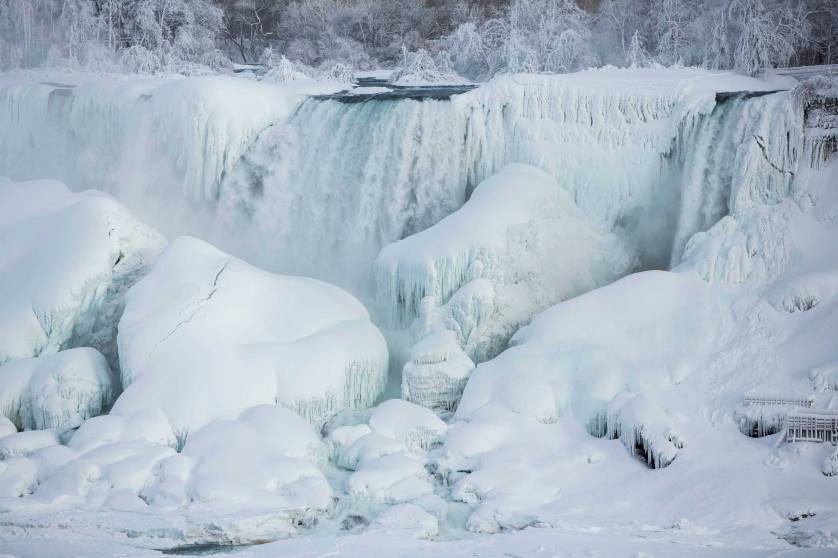 A Partially Frozen Niagara Falls In Ontario