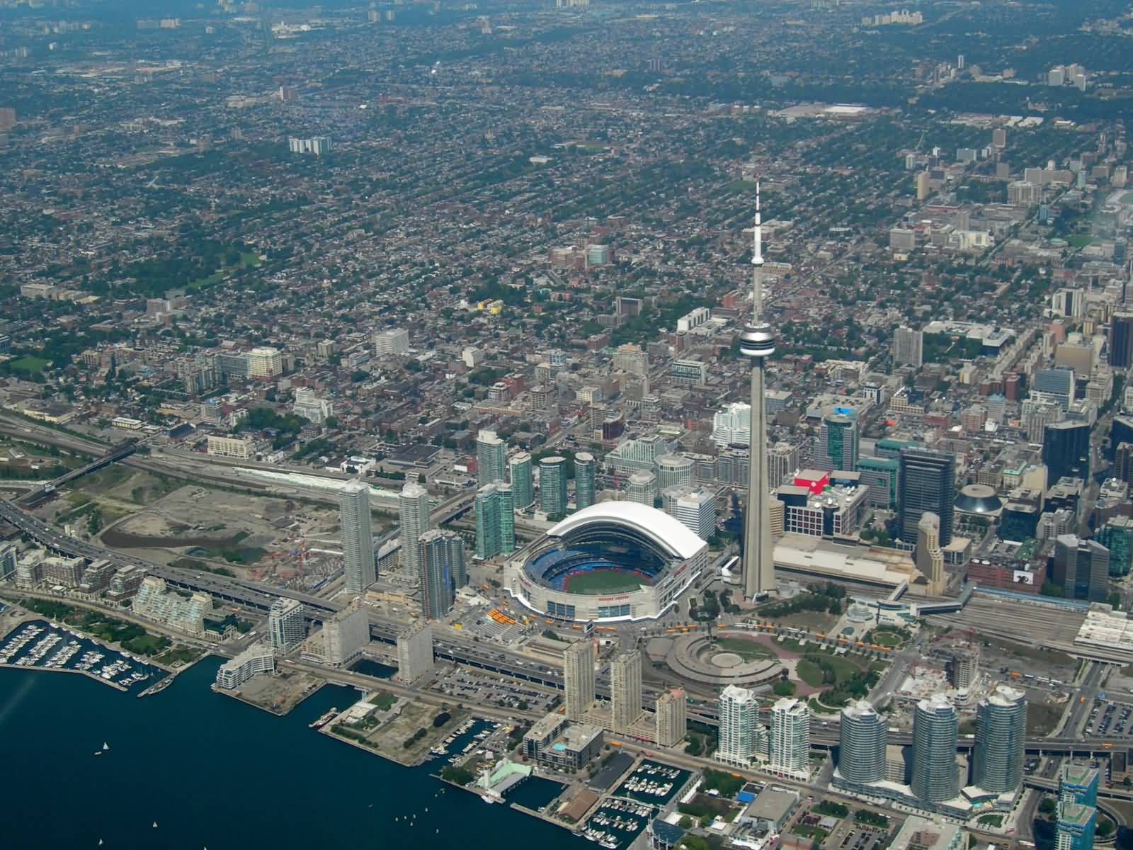 Adorable Aerial View Of CN Tower