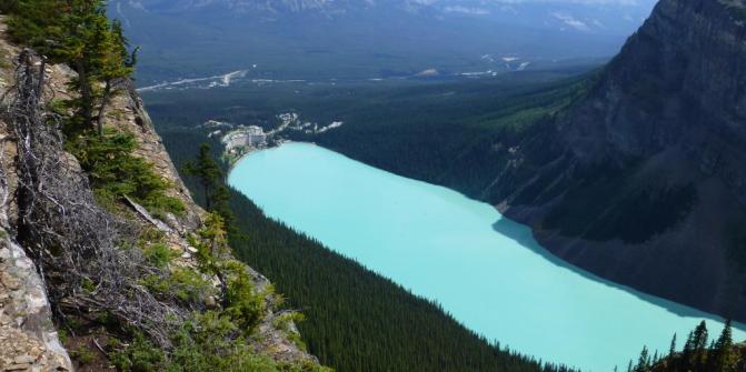 Adorable Aerial View Of Lake Louise