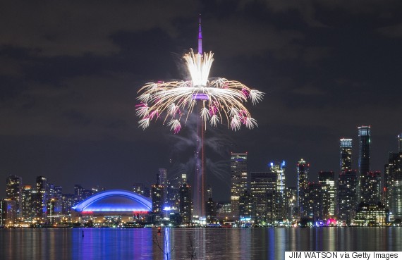 Adorable Fireworks Over The CN Tower