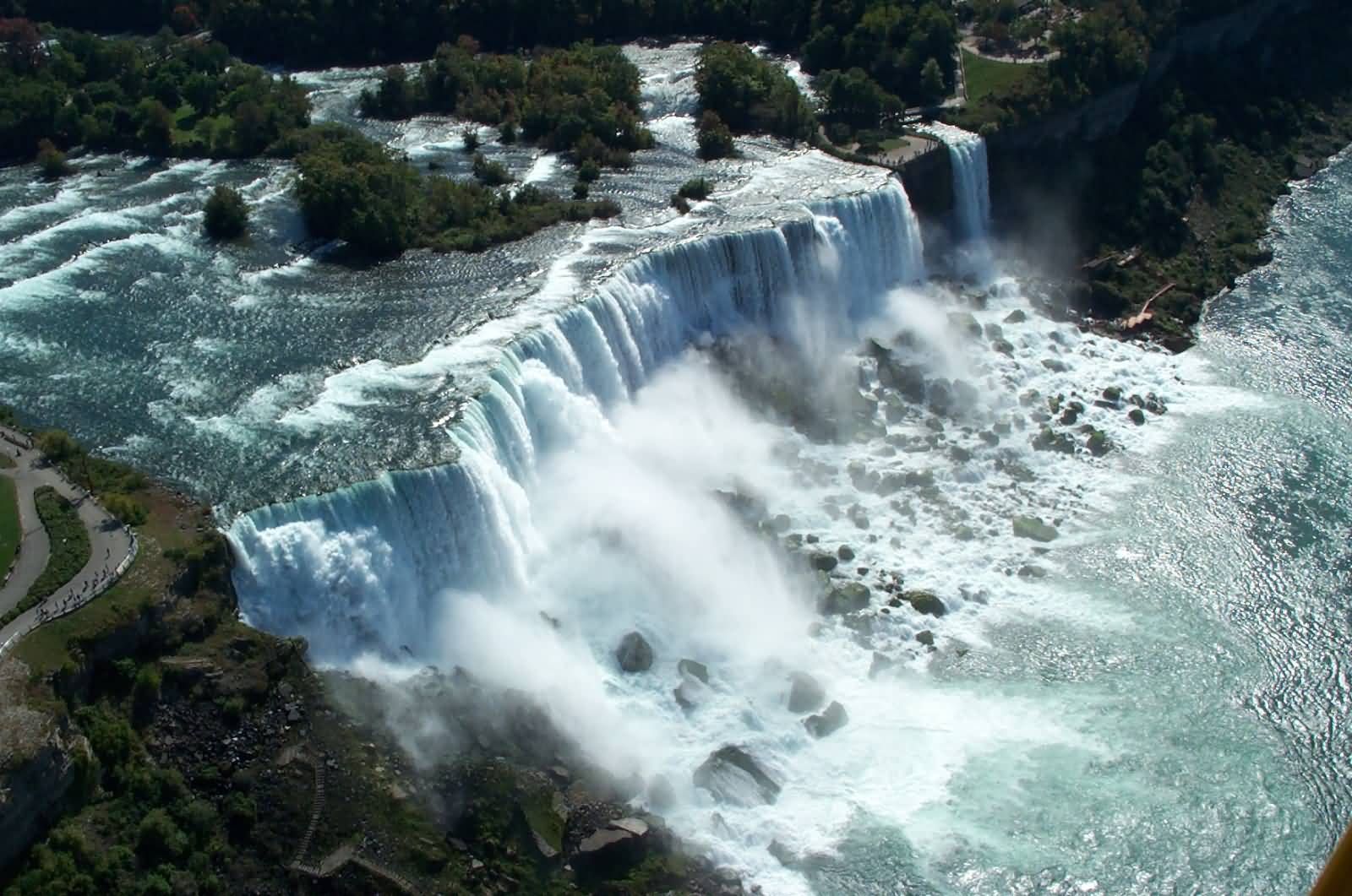 Aerial Photo Of Niagara Falls Taken From Helicopter