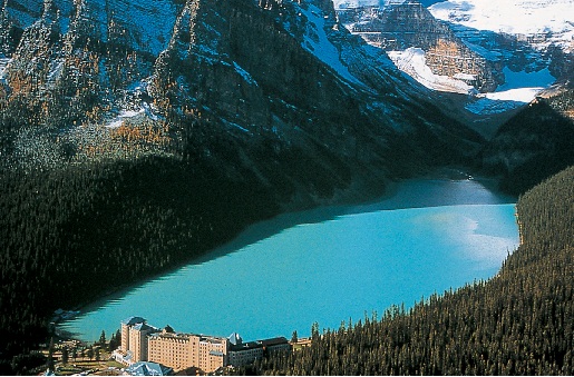 Aerial View Of Lake Louise Canada