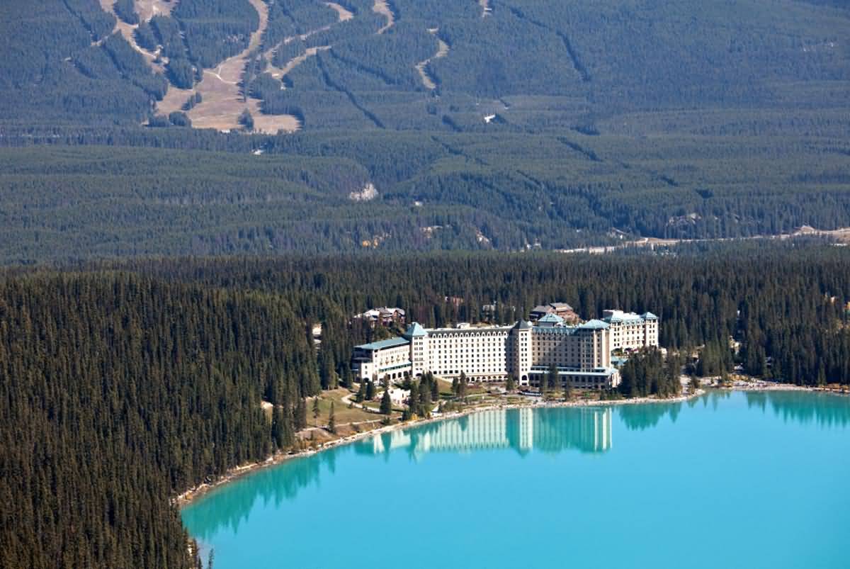 Aerial View Of Lake Louise Picture